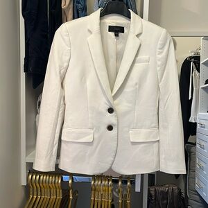 JCrew blazer in cream with brown buttons 00P